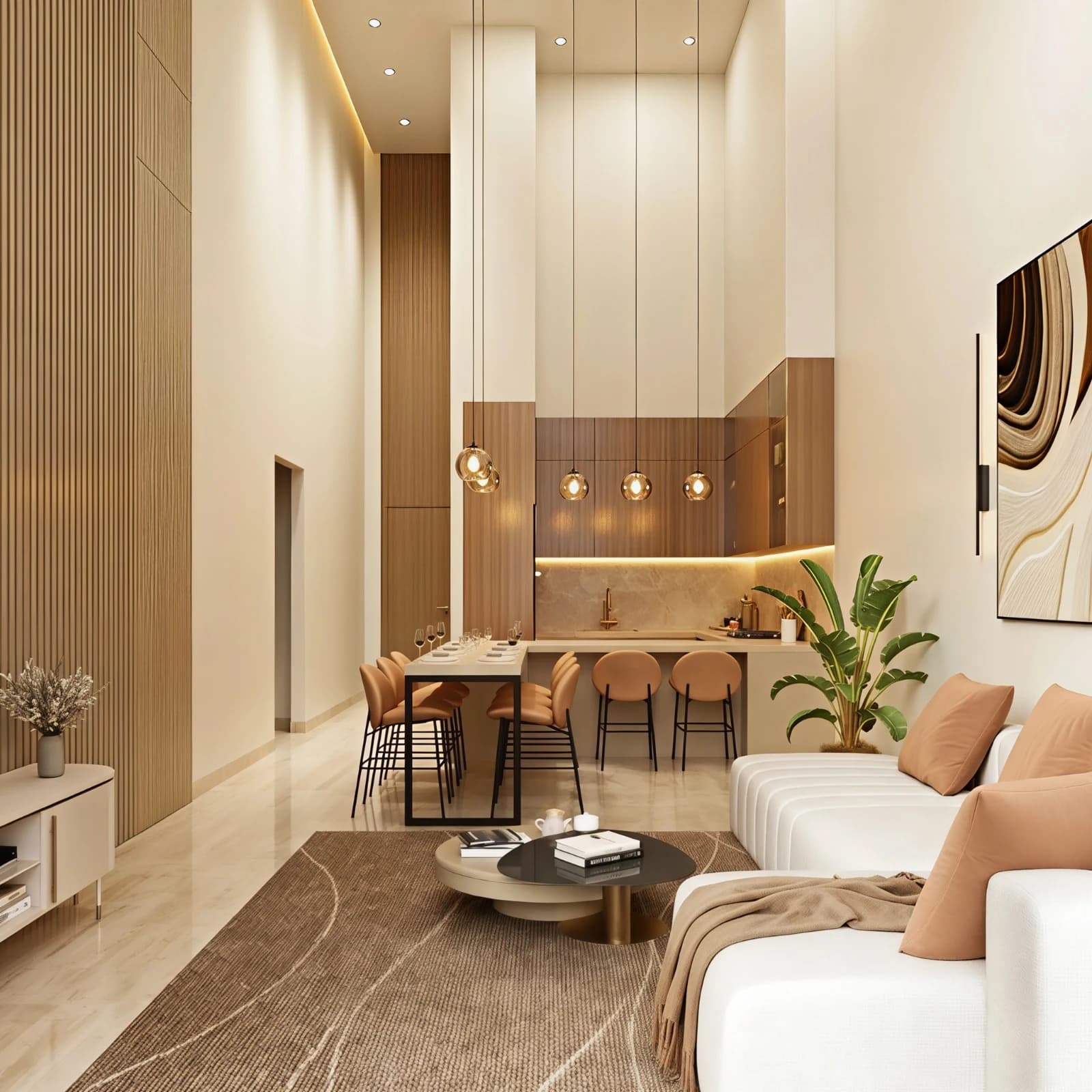 2 Bedroom Apartment — Double Height Type 1 interior render 4